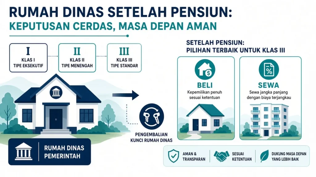 Ilustrasi mengurus rumah dinas setelah pensiun menurut golongan rumah I II III.