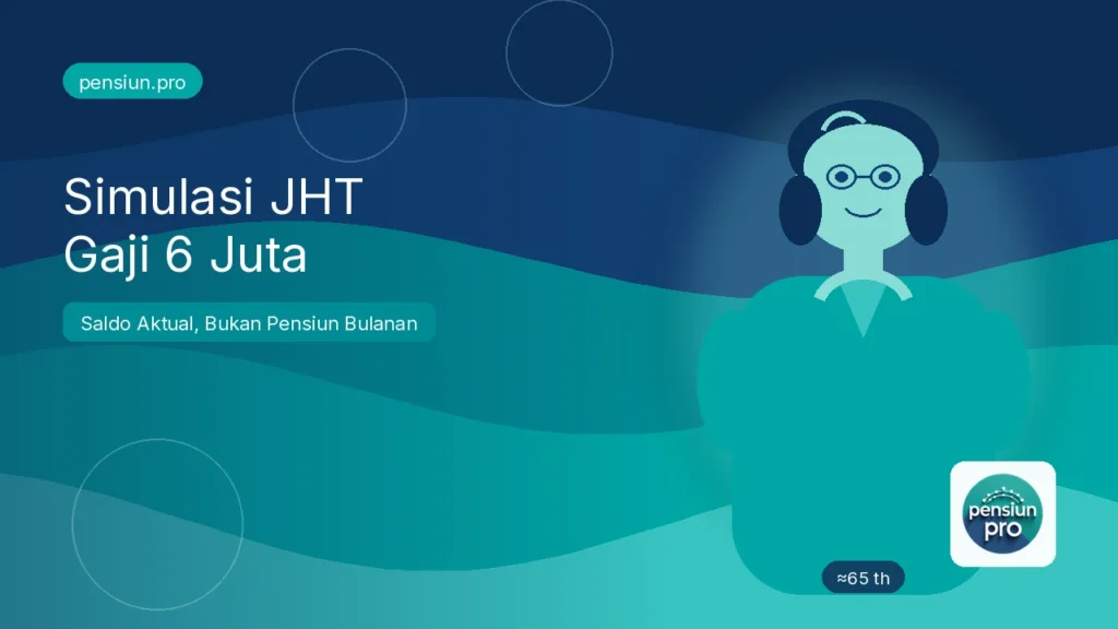 Ilustrasi pensiunan sekitar 65 tahun dengan simulasi JHT gaji Rp6 juta — pensiun.pro